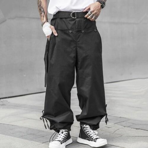 11 BYBBS DARK Tactical Cargo Pants Man Streetwear Detachable Fake Two Harem Pants 2021 Function Punk Jogger Men Trousers Black