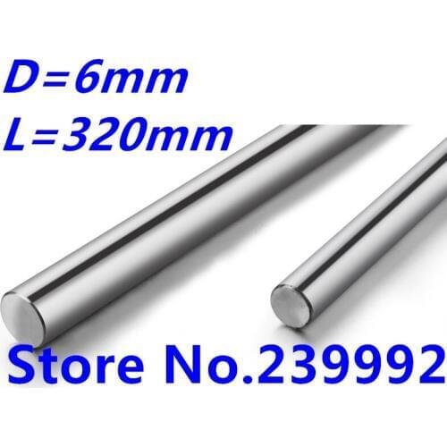 2 pcs/lot 6mm x 320mm length 6mm linear shaft 320mm Cylinder linear guide rod slide Rail motion Optical Axis rails CNC parts