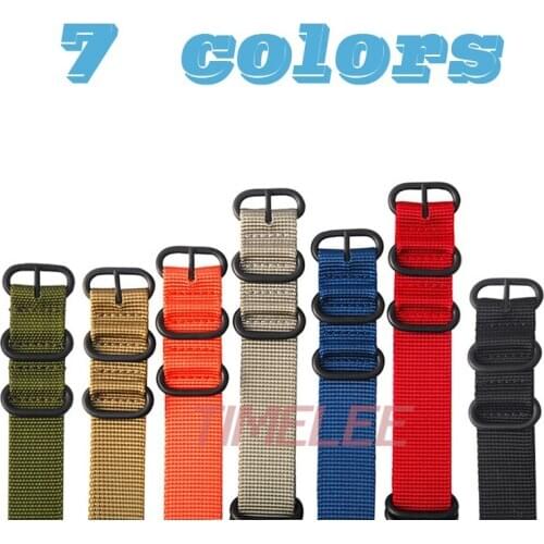 22 24mm Brand Army Sport nato fabric Nylon strap accessories Bands Buckle belt For 007 James bond Watch Bracelet black