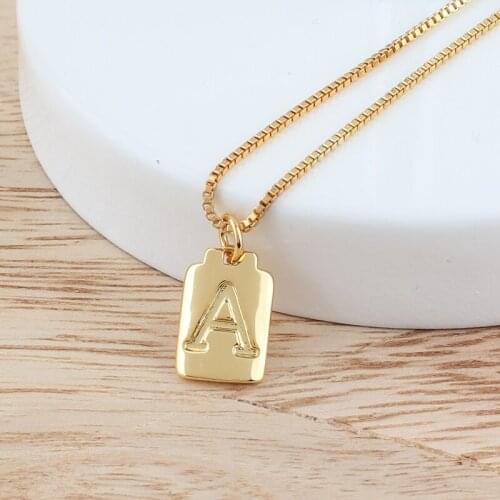 A-Z Letter Necklace Copper Gold Chain Initial Pendant Necklaces For Women Alphabet Choker Necklace Boho Jewelry Gift