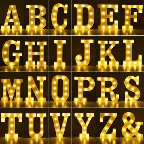 A~Z LED Lights Garland Wedding Night Light Fairy Lights Birthday Party Decor Valentines Day Holiday Lighting Christmas Lights