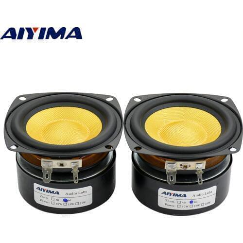 AIYIMA 2Pcs 3 Inch Audio Portable Speakers 4Ohm 25W Glass Fiber Midrange Bass Speaker DIY For Stereo Home Theater Sound System