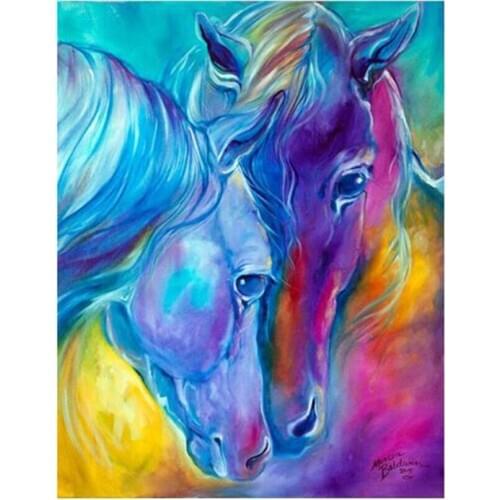 Full round Diamond 5D DIY Diamond Painting colorful horse Embroidery Cross Stitch Rhinestone Mosaic Painting Decor Gift AS443