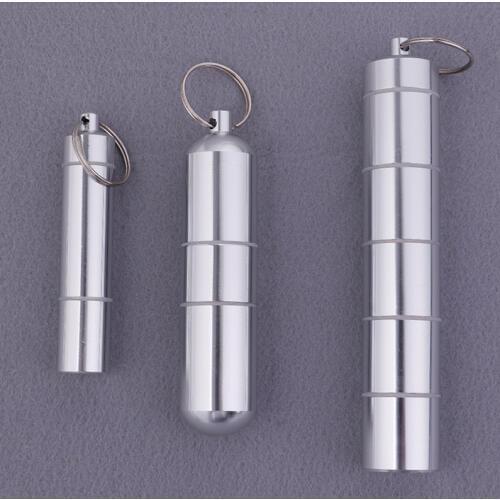 Capsule Shape Aluminum Pill Case Delicate Seal Medicine Organizer Box Keychain Outdoor Pocket Pill Waterproof Holder Container