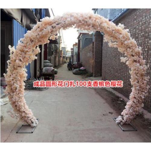 Cherry blossom arch round flower door wedding truss arch European style arch wrought iron arch wedding flower door frame square