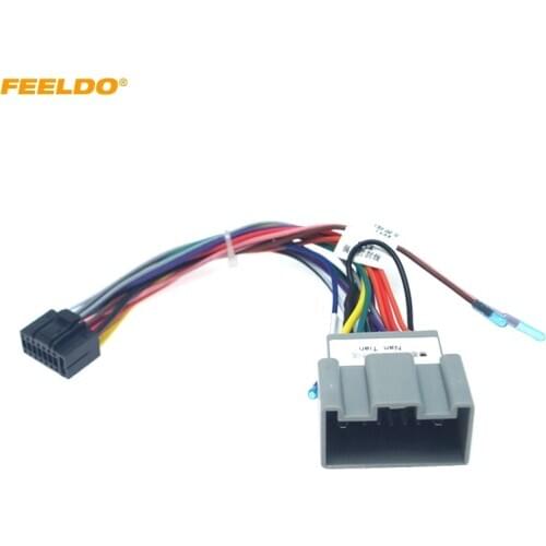 FEELDO Car Stereo Audio 16PIN Adaptor Wiring Harness For Chevrolet Sail Lova Buick Excelle Power Calbe Install Aftermarket