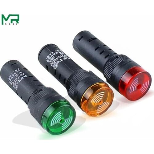 Best Sellers Buzzer AD16-16SM 12V 24V 220V 16mm sound and light flashing buzzer alarm AD16-16SM