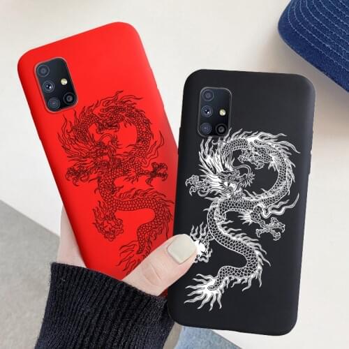 Dragon Painted Case For Samsung Galaxy M51 Cases Silicon Phone Fundas For Samsung M31 M30s M21 M20 M01 Core M 51 31 Cover Coque