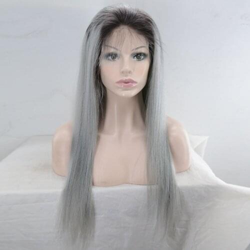 Mmuxuno 130% Density Human Hair 13*4 Green Straight Lace Frontal Wig Brazilian Lace Front Wigs with body Hair