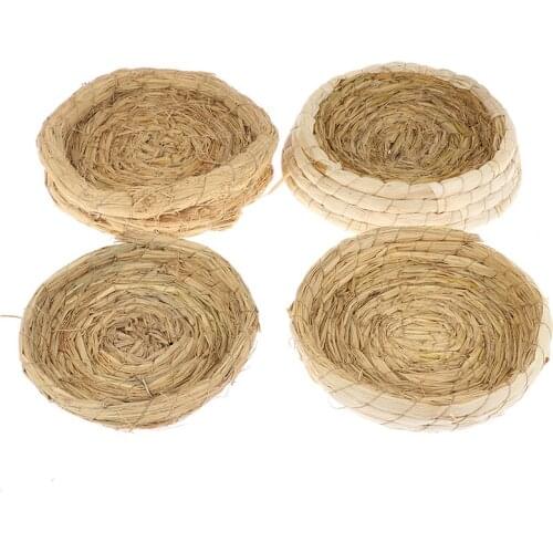 Handmade Straw Natural Bird Nest Pigeon Bird House Parrot Nest Hatching Pet Bedroom Courtyard Bowl-shaped Bird Cages Adornment