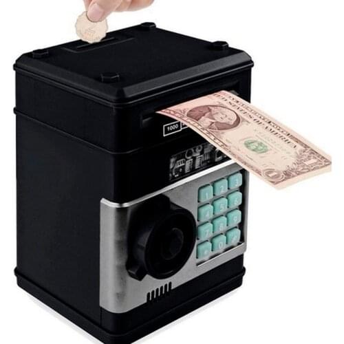Electronic Piggy Bank ATM Password Money Box Cash Coins Saving Box ATM Bank Safe Box Automatic Deposit Banknote Christmas GiftWF
