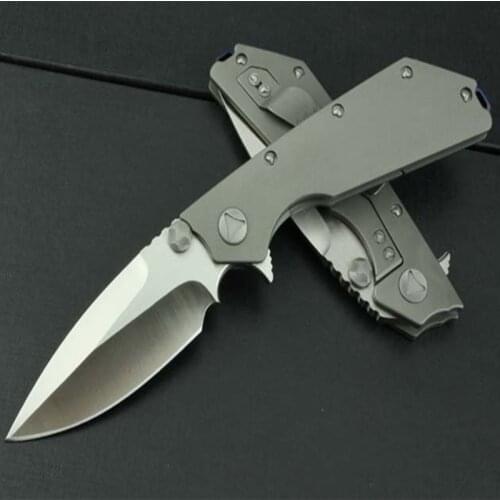 Mict DOC Death of Contact Pocket Folding Knife D2 Blade Smooth Titanium Handle Tactical Rescue Hunting Fishing EDC Survival Tool