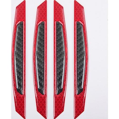 Set Bumper Reflective Sticker Red Kit Frames 4pcs Set Strip Tape Reflector Carbon fiber