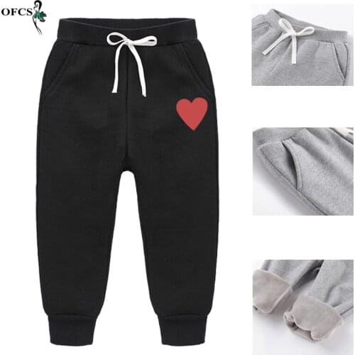 New Hot Girls Keep Warm Pants Winter Boys Plus Velvet Black & Gray Pants Elasticity Leggings For Childrens Fashion Sport Pants