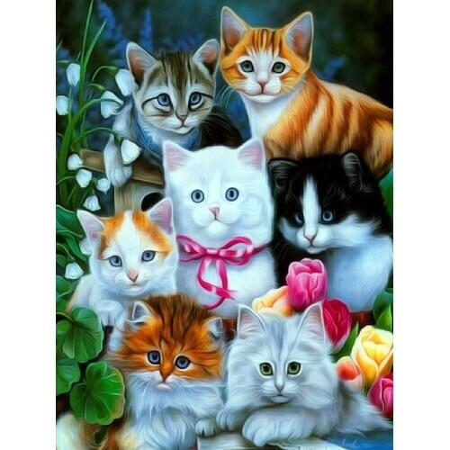 Love.Thanks Animal Diamont Painting Cat 5D Diamond Painting Mosaic Embroidery Kit Diamond Painting Full Drill Round