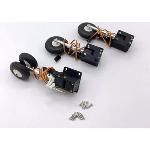 Metal Electric Retract Landing Gear Shock Absorbed with Dual Nose Wheel for DIY RC Airplane JET Toy Model