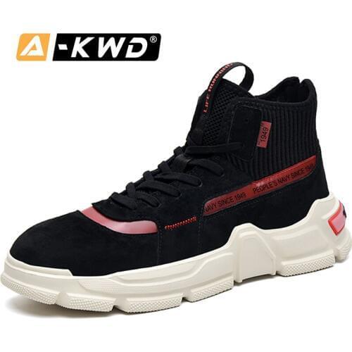 Fashion Men Winter Boots Four Colors Warm Shoes Men High Top Sock Boots Men Work Shoes Outdoor Pu Leather Sneakers Man Footwear