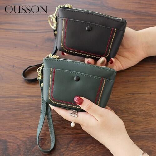 OUSSON 2020 Fashionable small, lightweight and soft cowhide zipper coin purse