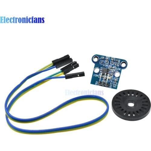 1 Set HC-020K Speed Measuring Sensor Module with Photoelectric Encoders 3Pin Female to Female Dupont Cable 4.5-5.5V for Arduino