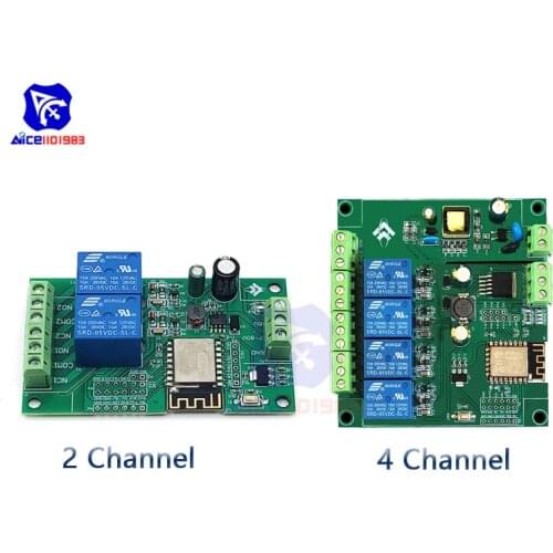 ESP8266 WIFI Dual 2/4-Channel Wifi Relay Module 110/220V Switch Controller Board AC/DC ESP-12F Development Board For Smart Home