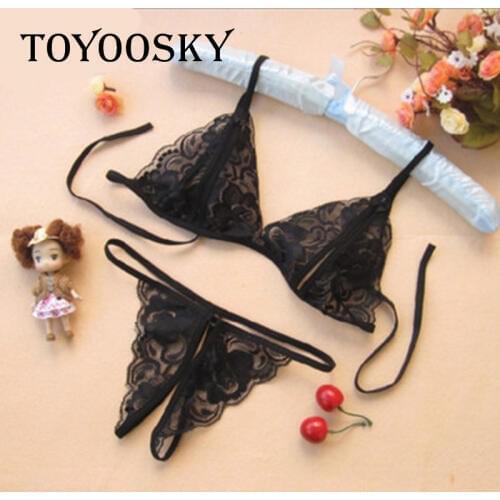 2019 New Arrival Women Transparent Sexy Costumes Three-Point Erotic Sexy Lingerie Pron Temptation Lace Women Intimate TOYOOSKY