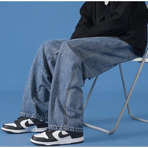 New Slim Fit Men Jeans Pants Trousers Simple Design Students Daily Casual Straight Denim Pantalon Homme