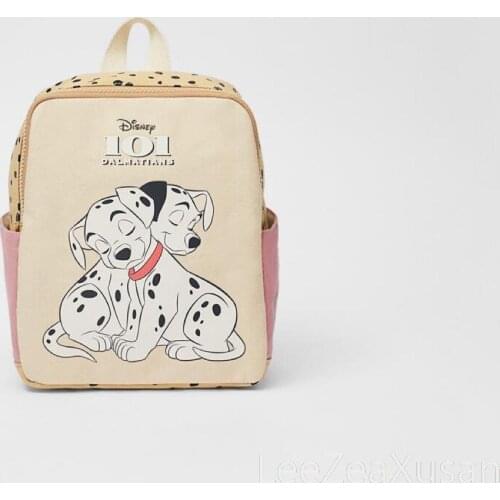 New Black And White Spots Dog Cotton Canvas Childrens Backpack Kids Boys Girls Kindergarten Cute Small School Bag