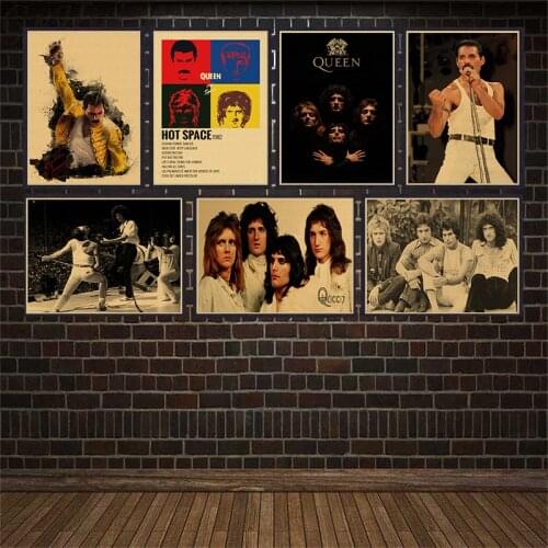 Bohemian Rhapsody Movie Poster Freddie Mercury Rock Band Queen Posters Home Room Wall Decor on Kraft Paper