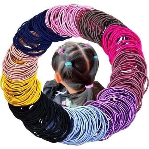 100PCS/Set Girls Women Rubber HairBands Elastic Child Baby Ponytail Holder Ties Fashion Hair Rope Scrunchie Hair Accessories