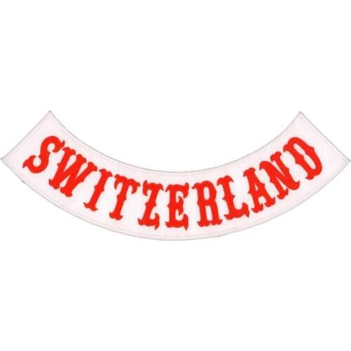 SWITZERLAND Biker Patch for Jacket Backing Punk Motorcycle Embroidery Skeleton Biker Badge Skull Patches Garment Accessory