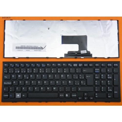 SP Spanish New Replacement Keyboard for SONY VAIO VPC EH VPCEH VPCEH1 VPCEH2 VPCEH3 Laptop Black with Frame