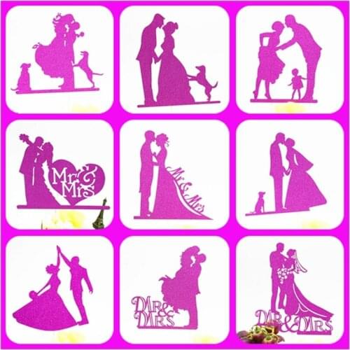 Wedding Cake Topper Pink Wedding Decoration Anniversaire Mr Mrs Wedding Cake Topper Party Supplies Bride And Groom Cake Topper