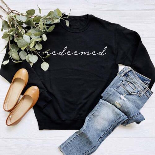 Christian Redeemed Sweatshirt Unisex Casual Jesus Clothing Stylish Christian Bible Slogan Vintage Religion Church Girl Hoodies