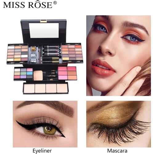 Eyeshadow Glitter Makeup Set a Box Palette Layers Concealer Lipstick Powder Blush Cosmetics Set with Mirror and Brushes
