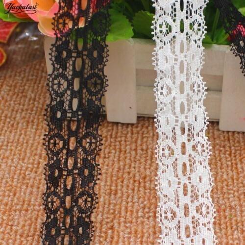 YACKALASI 40 Yards/Lot Stretchy Underwear Lace Spandex Elastic Sex Stretch Lace White and Black Wemen Lingerie Trims 2.5cm