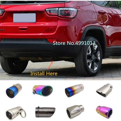 For Jeep compass 2017 2018 2019 Car styling rear back Cover Muffler End Stainless steel Tail Pipe Dedicate outlet Exhaust 1pcs