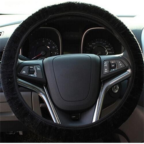 1Pc New Hot Sale Long Plush Warm Fur Car Steering Cover Woolen Handbrake DIY Car Accessory