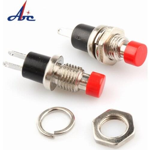 10Pcs PBS-110 7MM Momentary Push Button Switch Press The Reset Switch Momentary ON OFF Push Button Micro Switch Normally Open NO