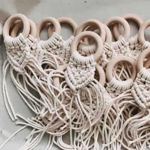 12pcs Set Macrame Napkin Ring Set Boho Handmade Napkin Holders For Wedding Party Table Decoration