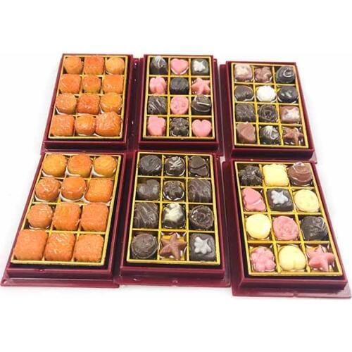2PCS/lot New Miniature Dollhouse 1/6 Scale Mini Dessert Box Chinese Moon Cake for Doll House Decor