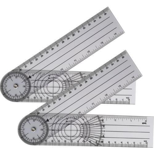 2Pcs Folding Medical Spine Scale Orthopedics 360 Degree Measurement Rotating Medical Angle Joint Corner Ruler