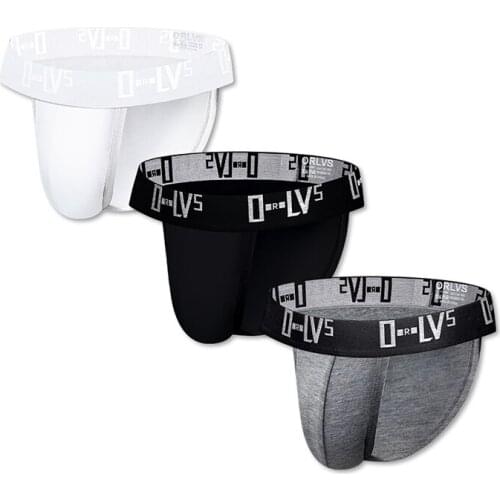 3 PCS/LOT Brand Sexy Men Briefs Cotton Men Underwear Breathable High Fork Comfortable Underpants U Convex Quick Dry 3 Color