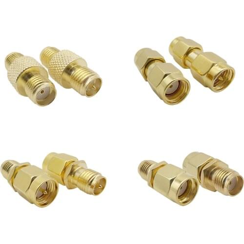 4Pcs SMA Adapters Kits SMA Jack Plug RF Coax Connector SMA Female/Male to RP-SMA Female/Male RF Coaxial Adapter Connector Kit