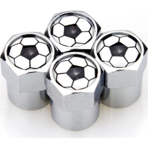 4 X Football Logo Car Accessories Wheel Valve Caps for Ford Mondeo MK4 Focus 2 3 C-max S-max Ranger Kuga Transit Volkswagen Golf