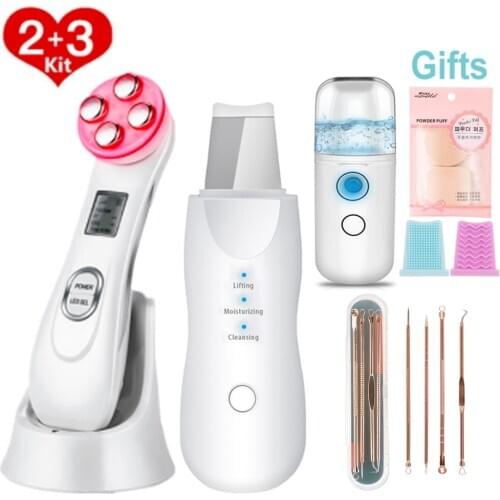 Skin Scrubber Blackhead Remover Facial Cleansing Peeling Machine Pore Cleaner RF EMS Radio Frequency Massager Beauty Instrument