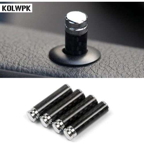 4PCS Car stickers Tech Carbon fibre Car Lock Modified Door Pin for Volvo S40 S60 S80 S90 V40 V50 V60 V90 XC60 XC90 Car styling