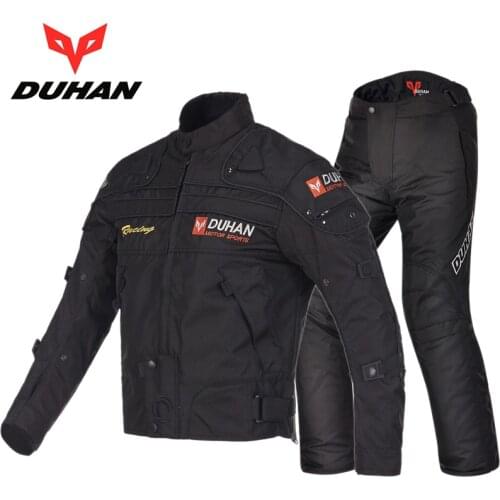 DUHAN Winter Keep Warm Windproof Motorcycle Suit Wearproof Pants Moto Racing Motocross Jacket Jaqueta Masculina Motoqueiro