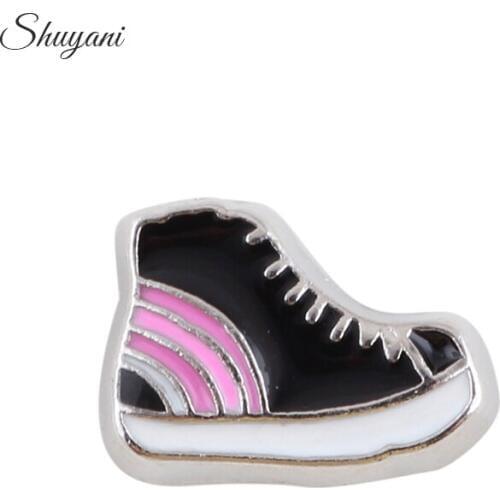 F209 Alloy Metal 6*8mm Sports Shoes Charms Fit Floating Magnetic Living Locket Necklaces Pendant
