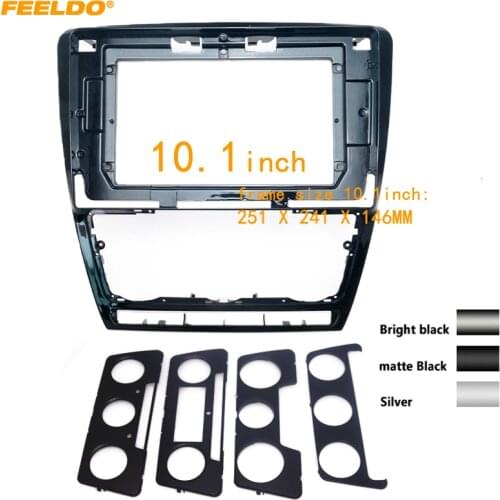 FEELDO Car Stereo Radio 10.1" Fascia Frame Adapter for Skoda Octavia 04-07-14 2Din DVD Player Audi Panel Dash Frame Kit #HQ6502