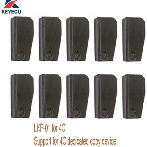KEYECU 10Pcs LKP-01 4C Copy Chip Car Key Transponder Blank Chip for 4C Dedicated Copy Device, Reuseable